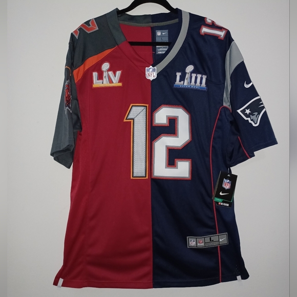 NWT NFL BRADY Split Jersey Patriots/Buccaneers - Picture 1 of 7